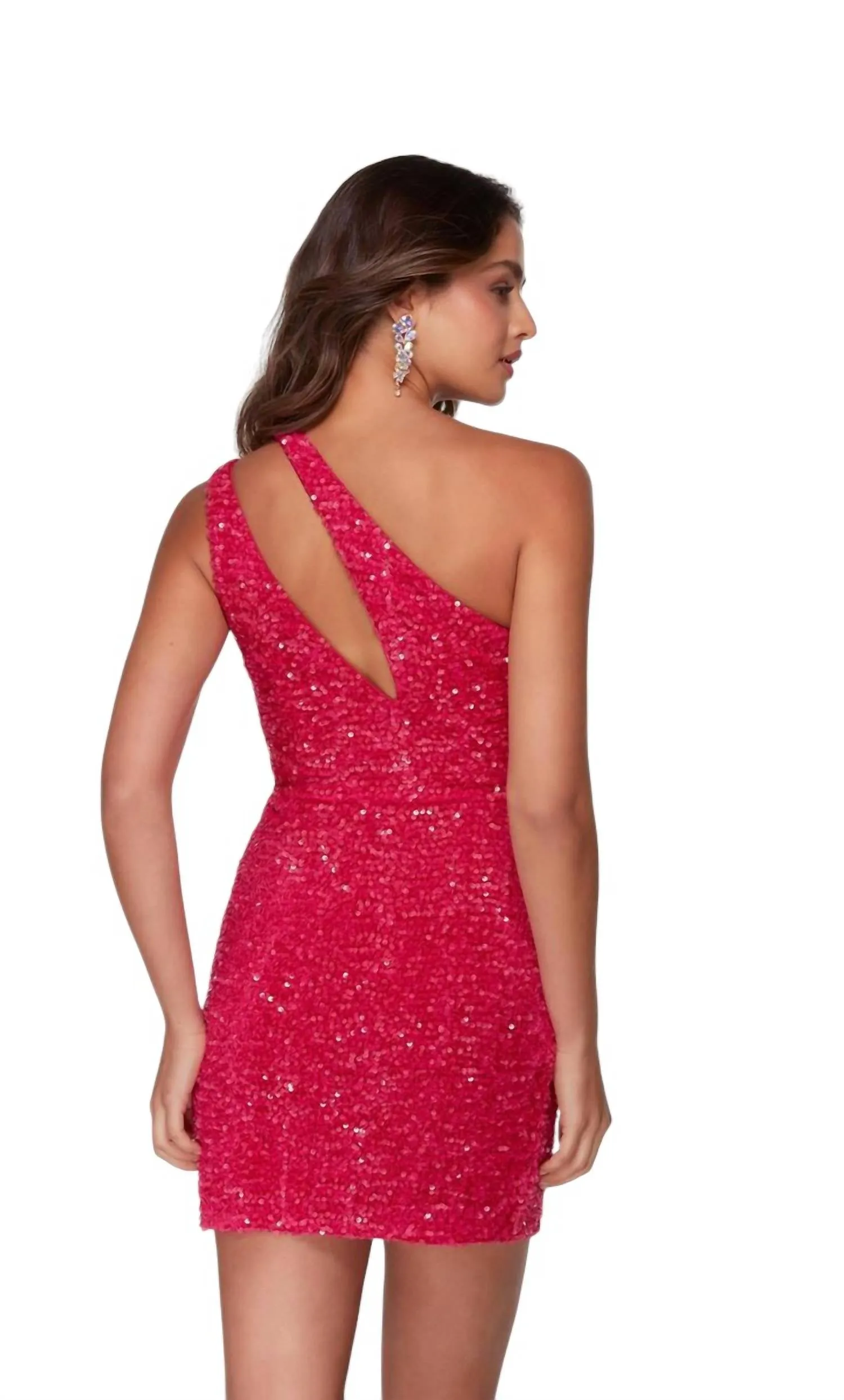 Alyce Paris - Asymmetric Cutout Cocktail Dress