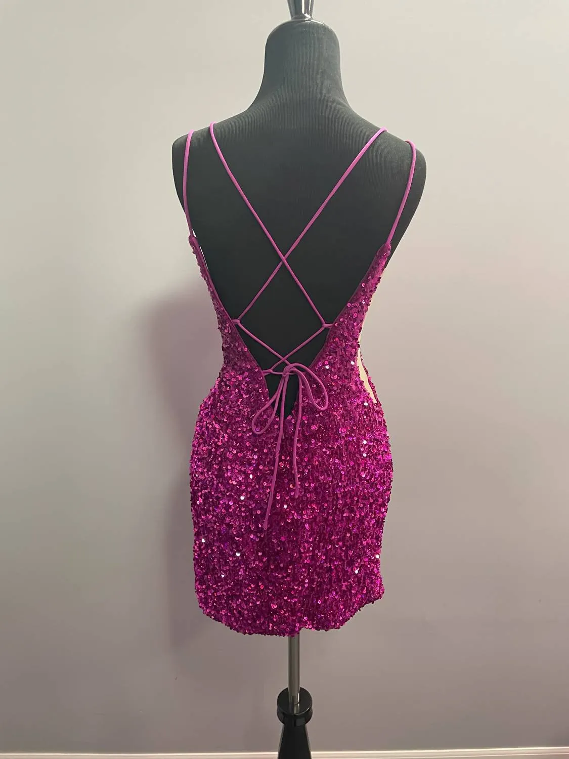 Amarra - Velvet Sequin Sheath Cocktail Dress