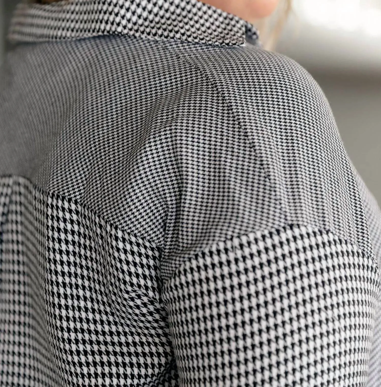 Andree By Unit - Mixed Houndstooth Button Up Top