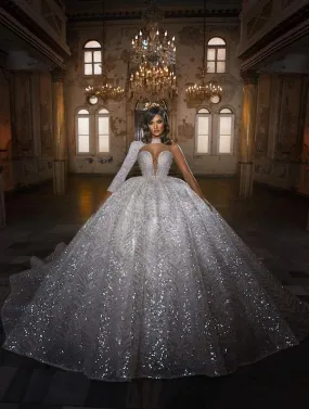Buff Silver Wedding Dress