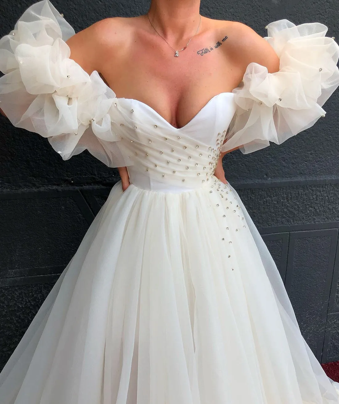Eva White  Long   Evening Dress