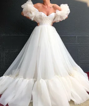 Eva White  Long   Evening Dress