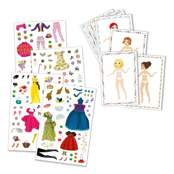 Fashion and Paper Dolls Sticker Set