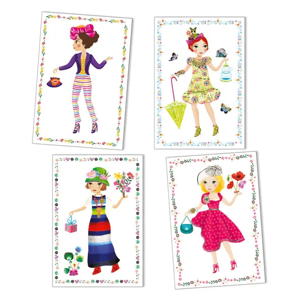 Fashion and Paper Dolls Sticker Set