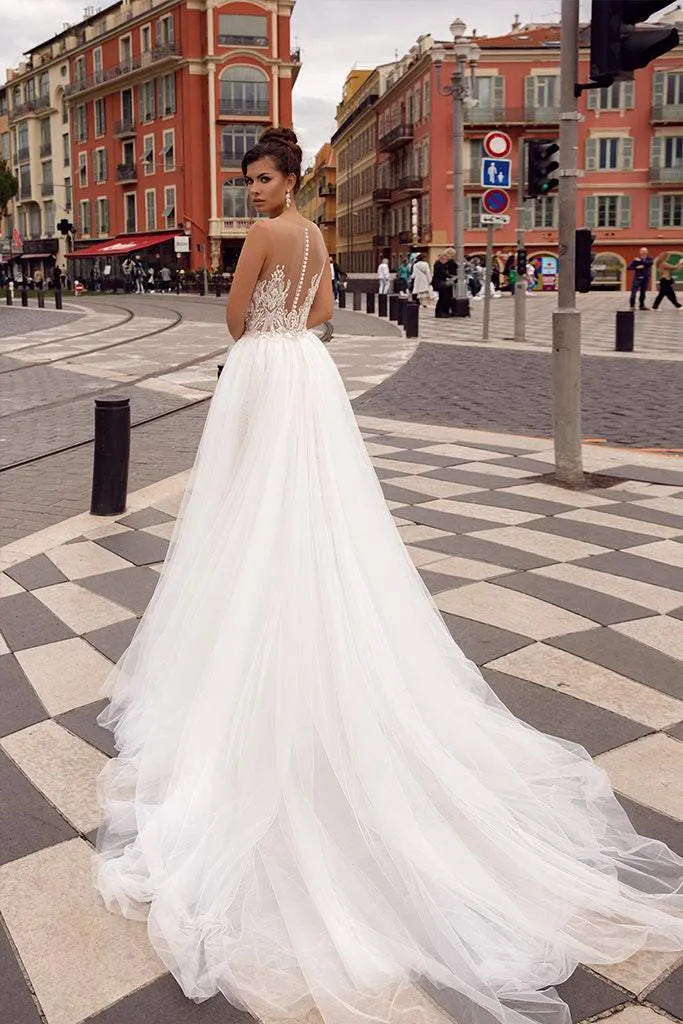 Filmy White Wedding Dress