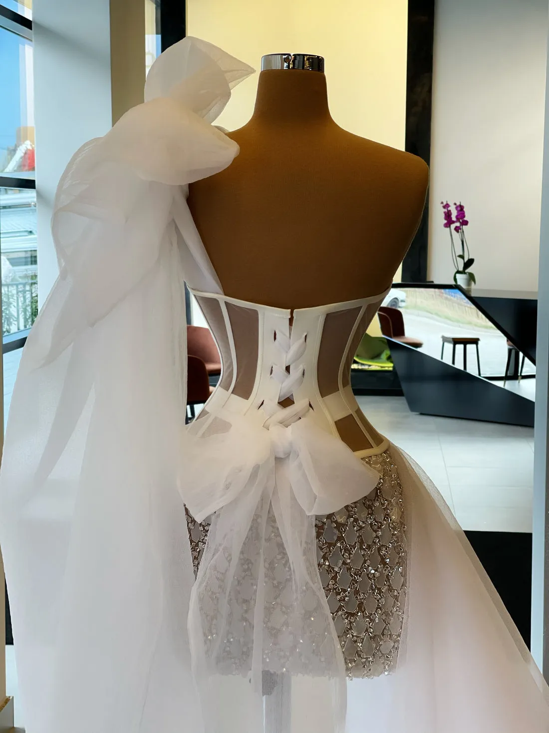Jazmin Beautiful White  Evening Dress
