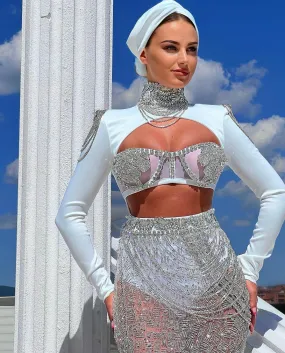 Jianna Elegant White  Evening Dress