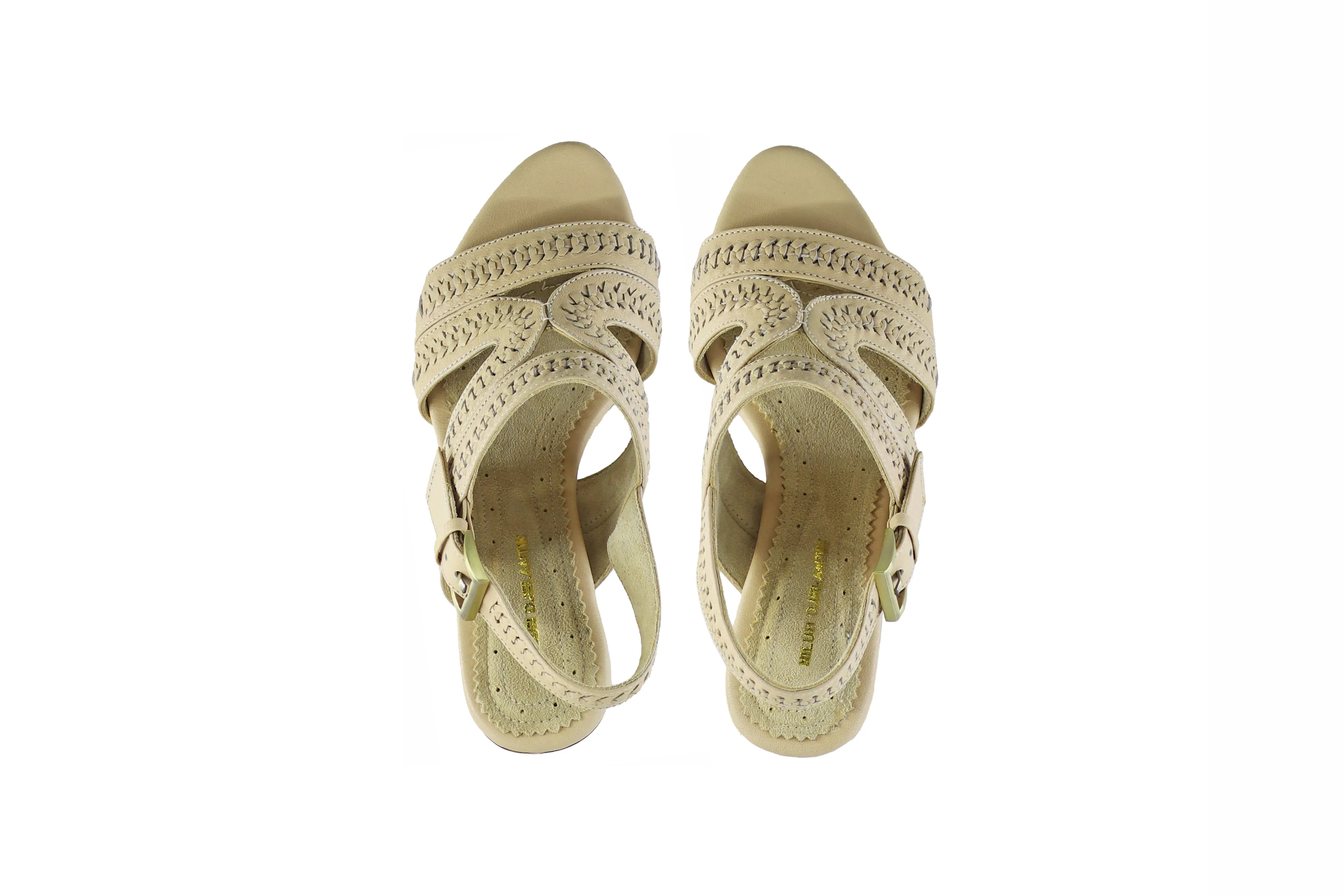 Lilies Strap 80mm Wedges  - Cream