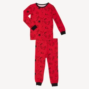 Long Sleeve Red & Black Game Day Pajama Set