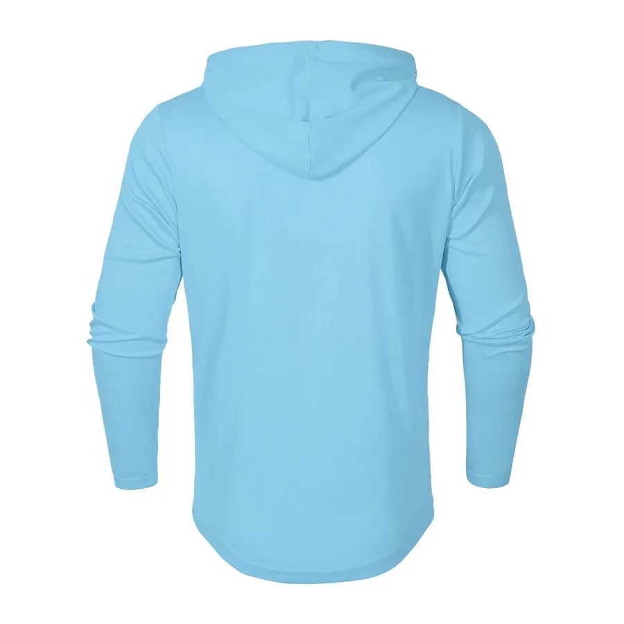 Men’s Henley Muscle Hoodie Athletic Fit Top