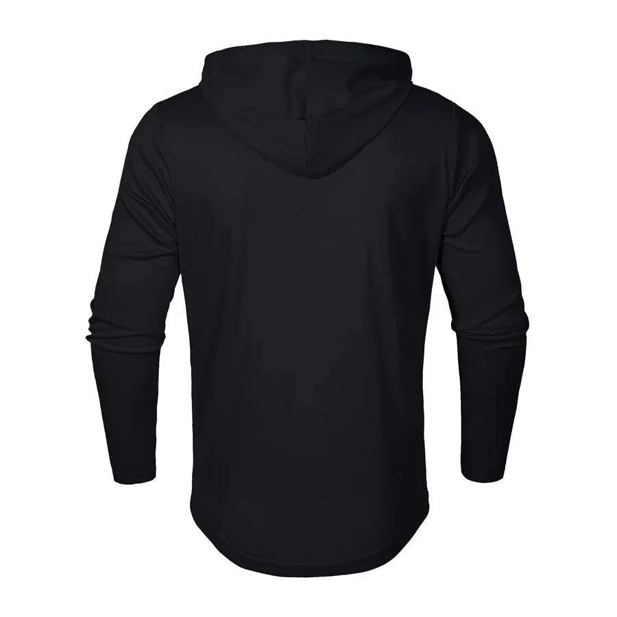 Men’s Henley Muscle Hoodie Athletic Fit Top