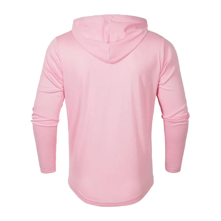 Men’s Henley Muscle Hoodie Athletic Fit Top