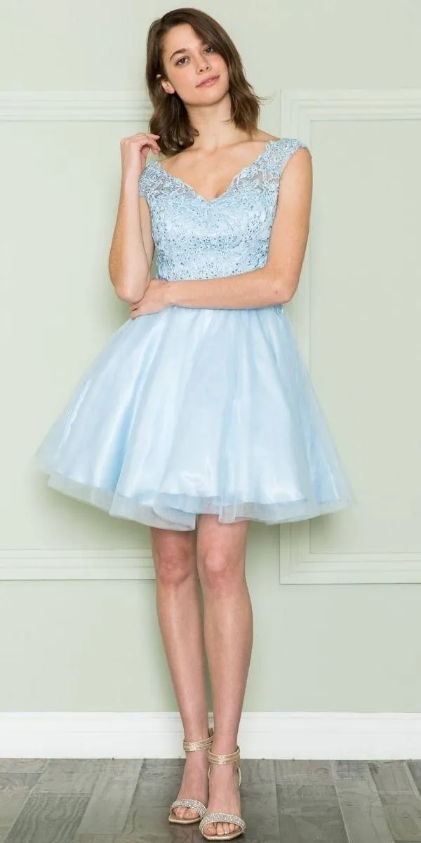Poly USA | Ed Young 8902 Mesh Layered Skirt Dress Embroidery Top
