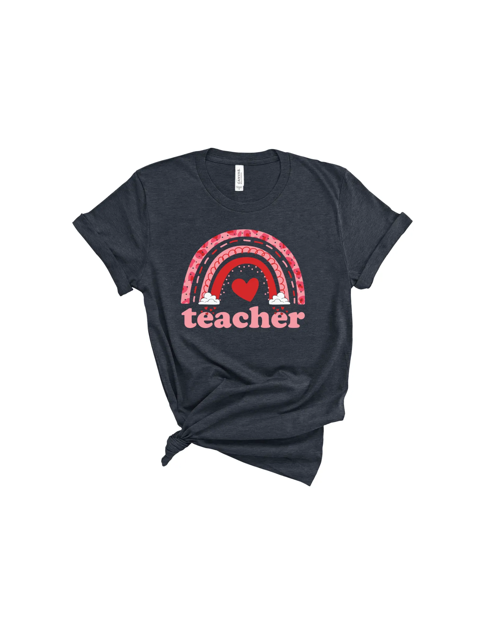 Teacher heart rainbow shirt