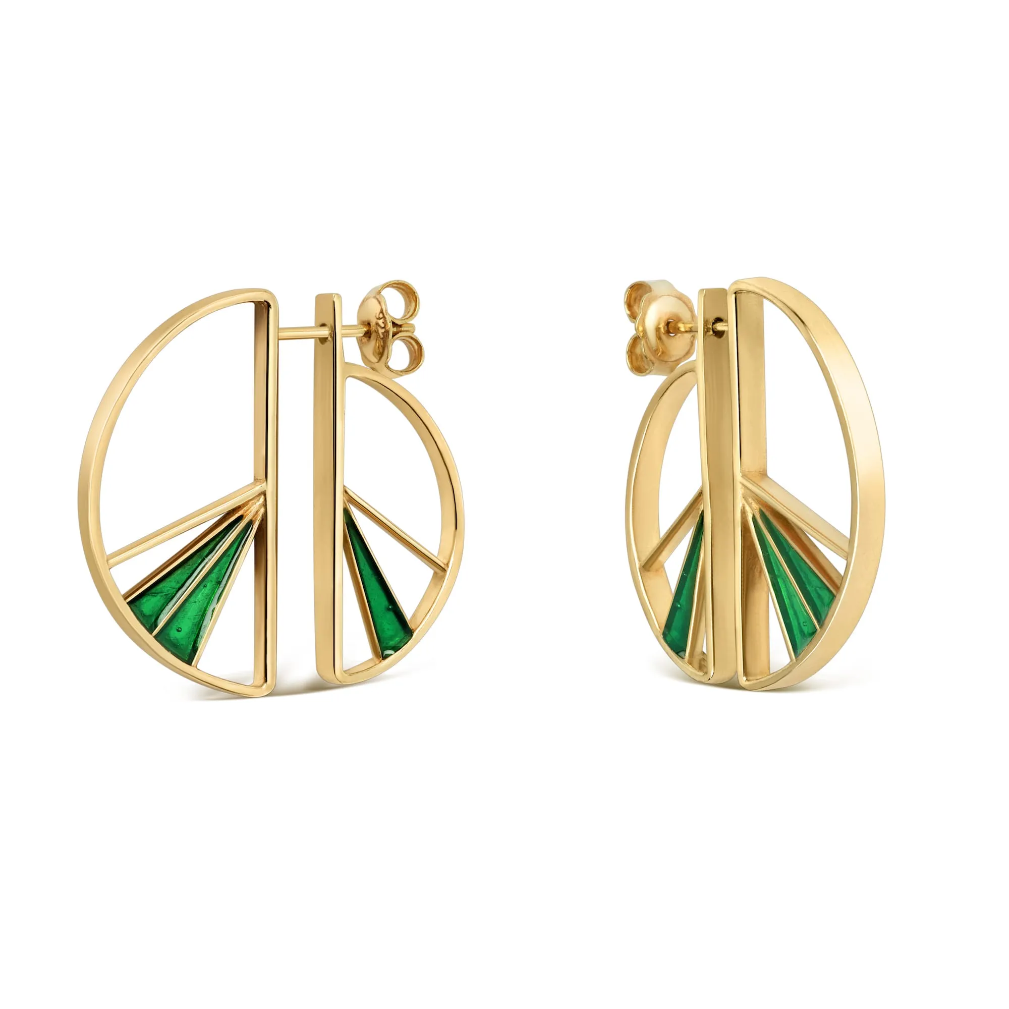 Wedge Split Earrings, Enamel