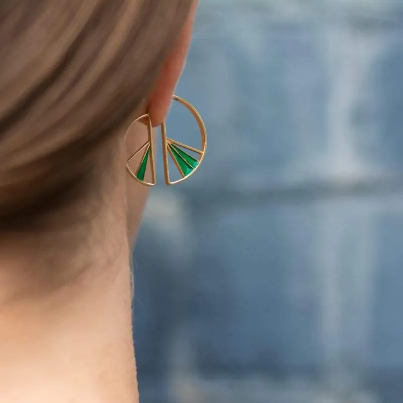 Wedge Split Earrings, Enamel